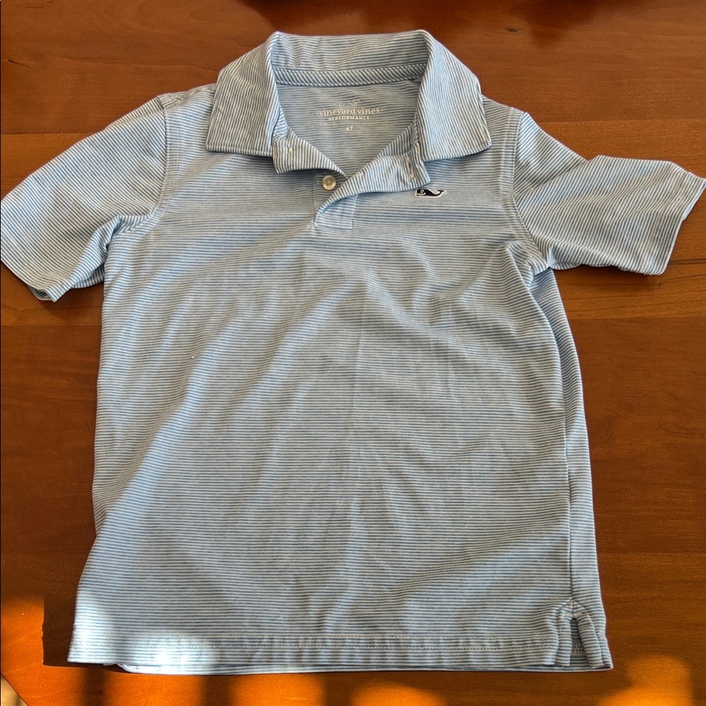 Vineyard Vines Kids' Sky Blue Striped Polo